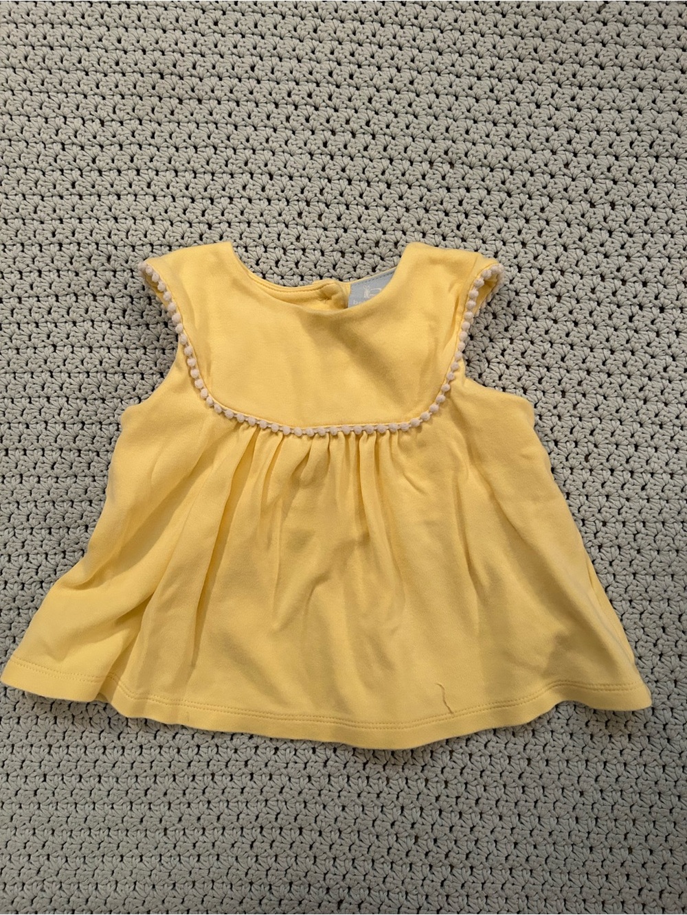 bella bliss Yellow Pom-Trim Baby Shirt